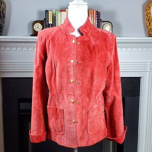 David Brooks Orange Suede Jacket | Size M